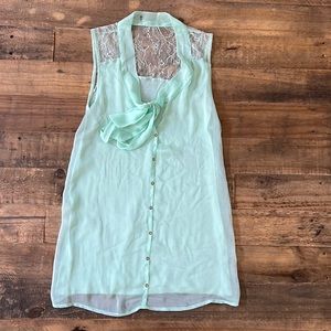 Mint Sleeveless Blouse